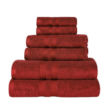Superior Ultra Soft Cotton Absorbent Solid Assorted 6-Piece Towel Set - Maroon