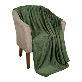 Superior Alaska Diamond Flannel Fleece Plush Ultra-Soft Blanket - Green
