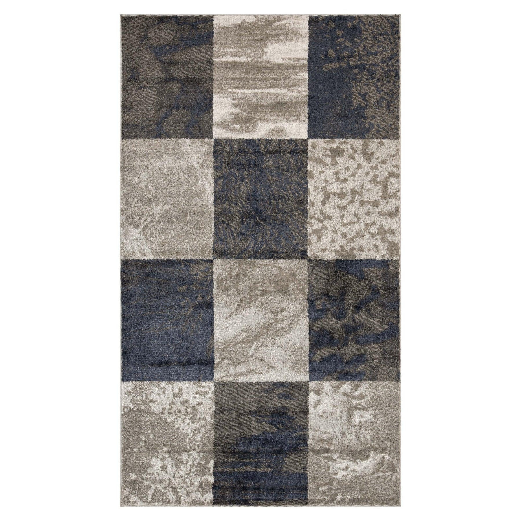 BeiModern Patchwork Design Indoor Area Rug or Runner - Black