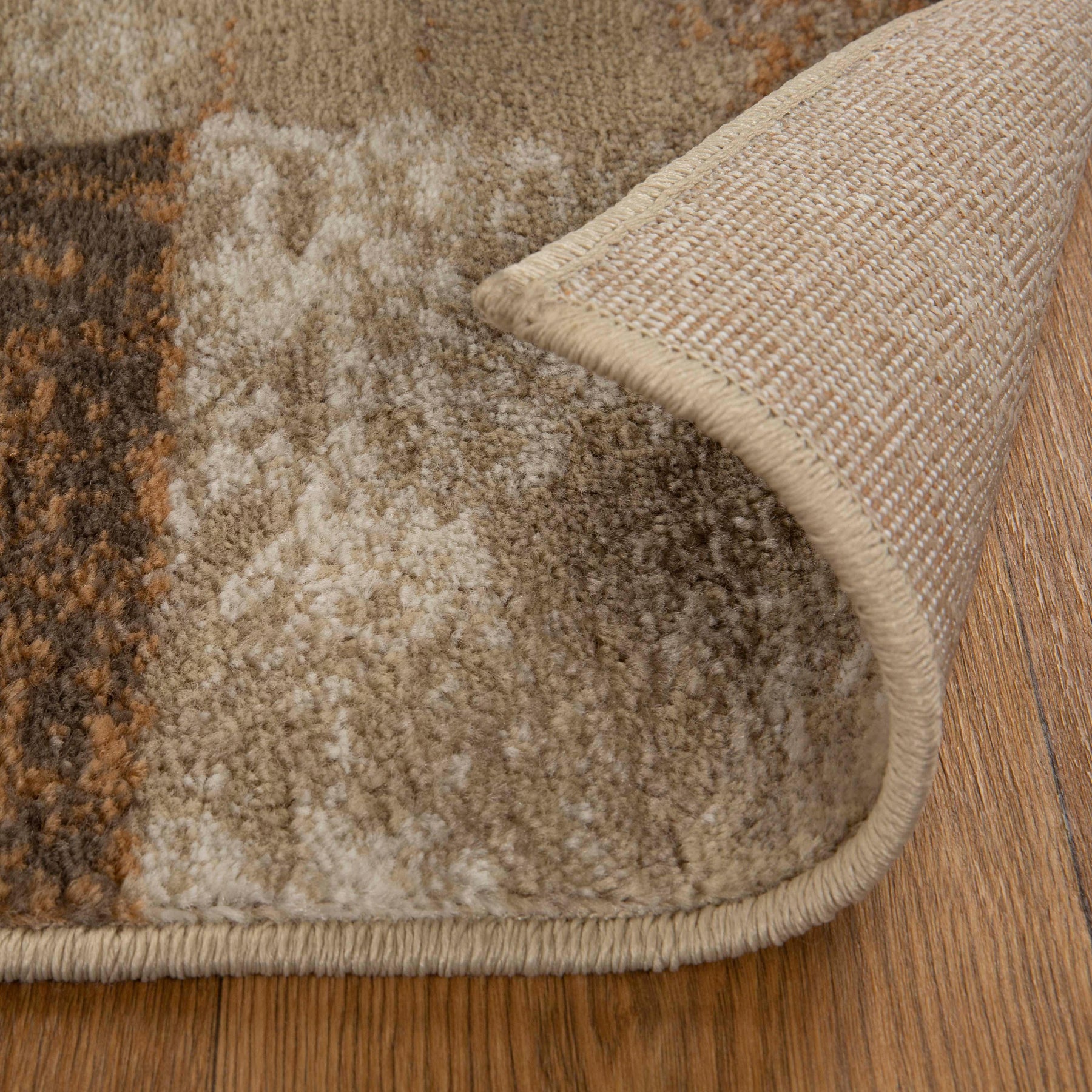 Modern Patchwork Design Indoor Area Rug or Runner - Camel