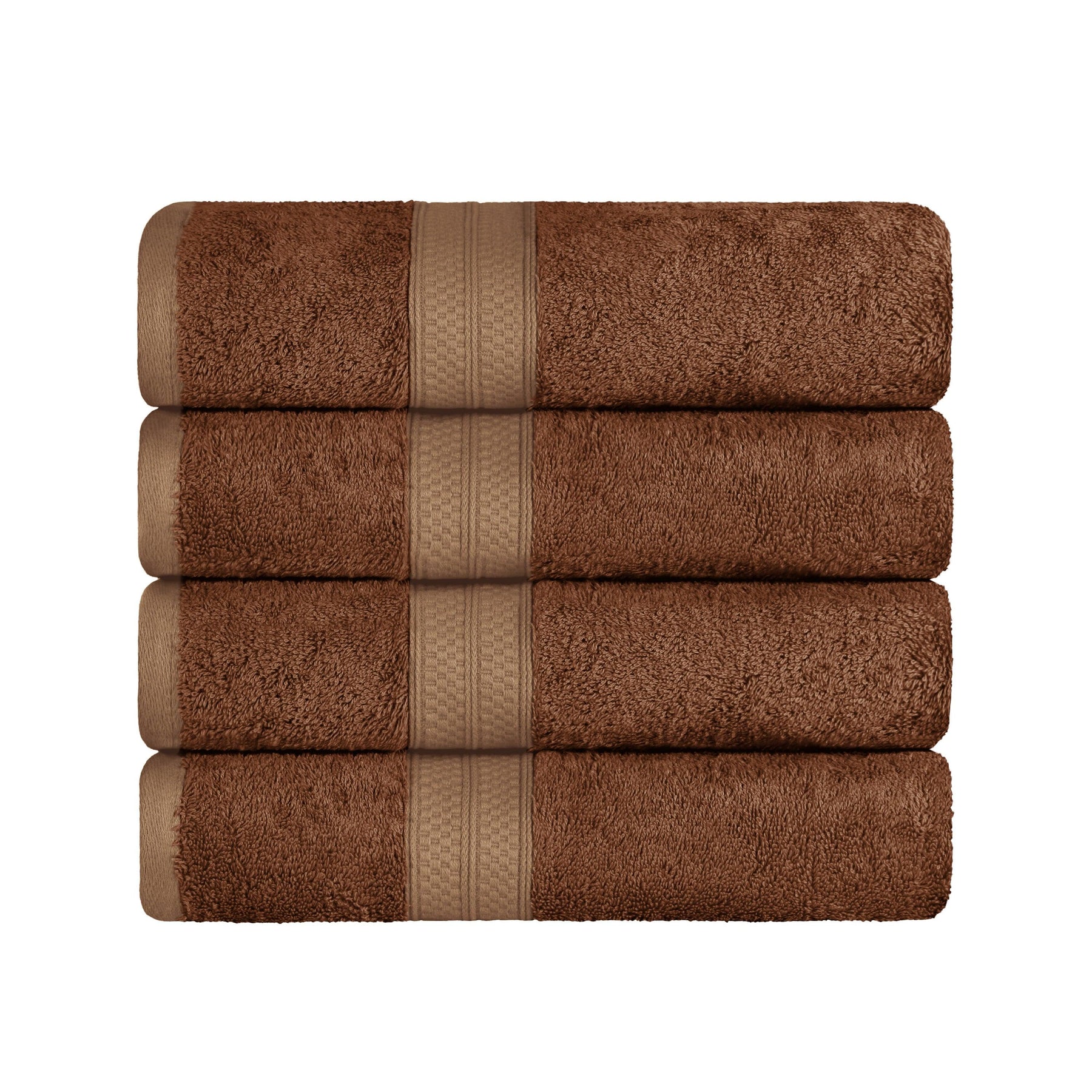  Ultra-Soft Hypoallergenic Rayon from Bamboo Cotton Blend Assorted Bath Towel Set - Cocoa