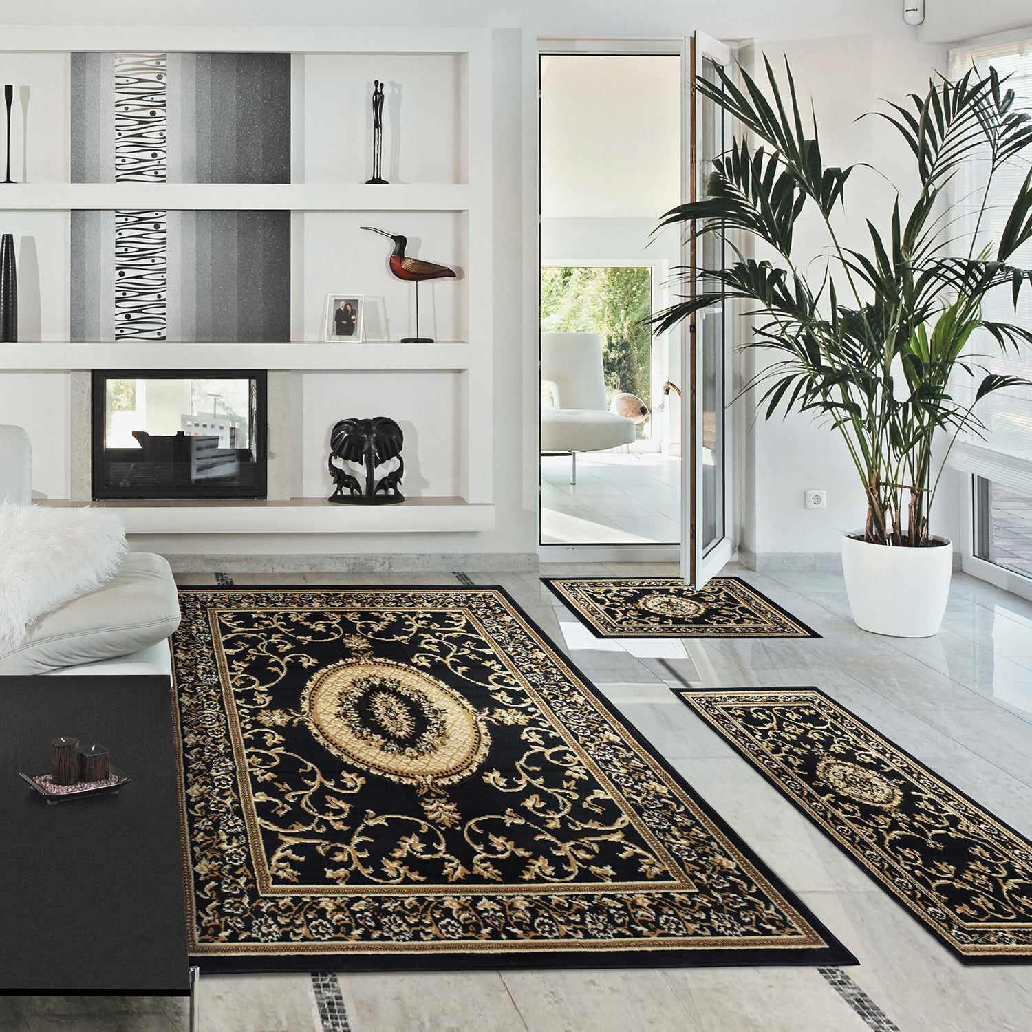 Clementina Traditional Medallion 3-Piece Area Rug Set-Rugs by Superior-Home City Inc