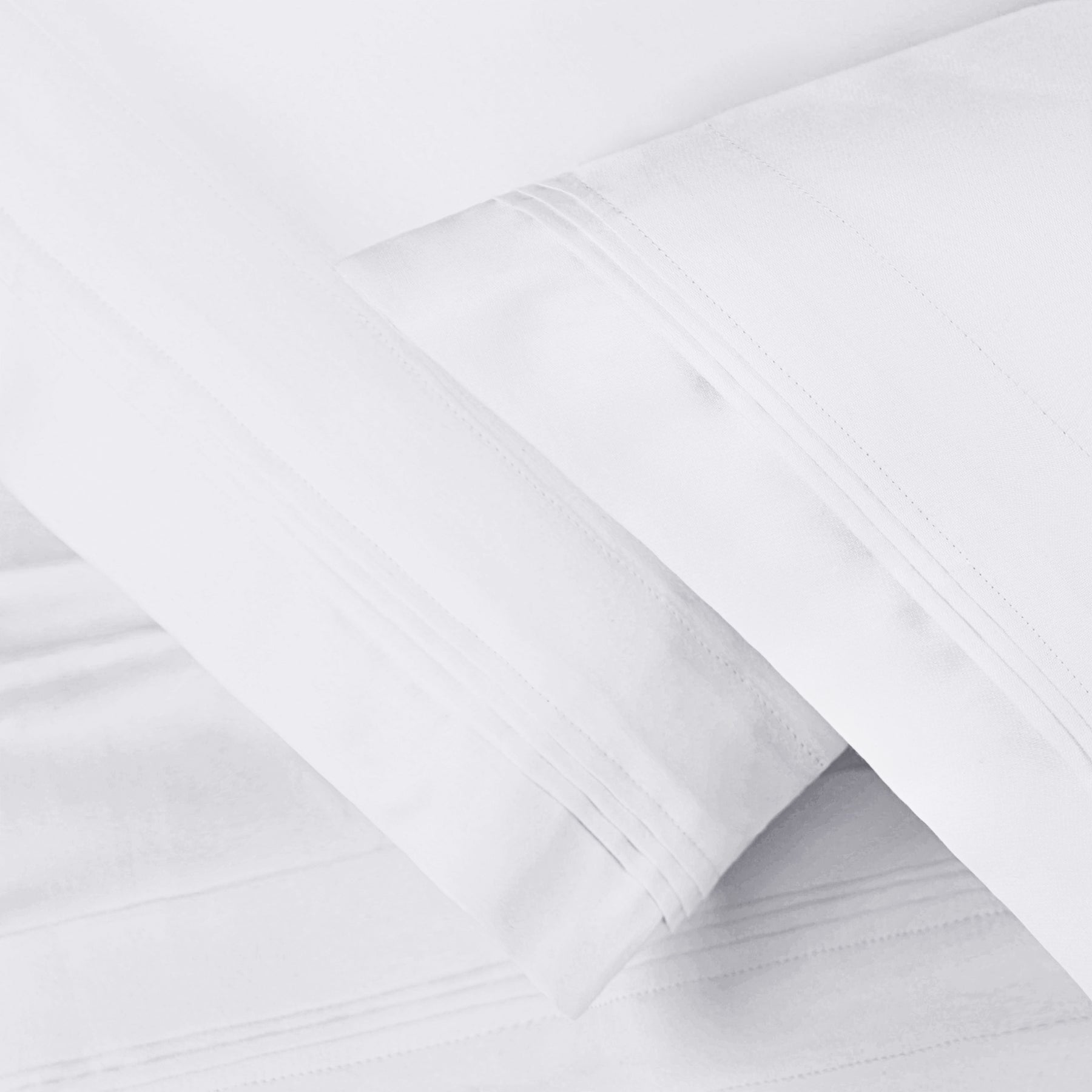 Superior 1000-Thread Count Egyptian Cotton Solid Pillowcase Set - White