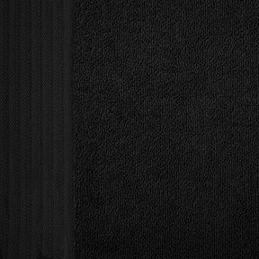 Premium Turkish Cotton Jacquard Herringbone and Solid 6-Piece Hand Towel Set - Black