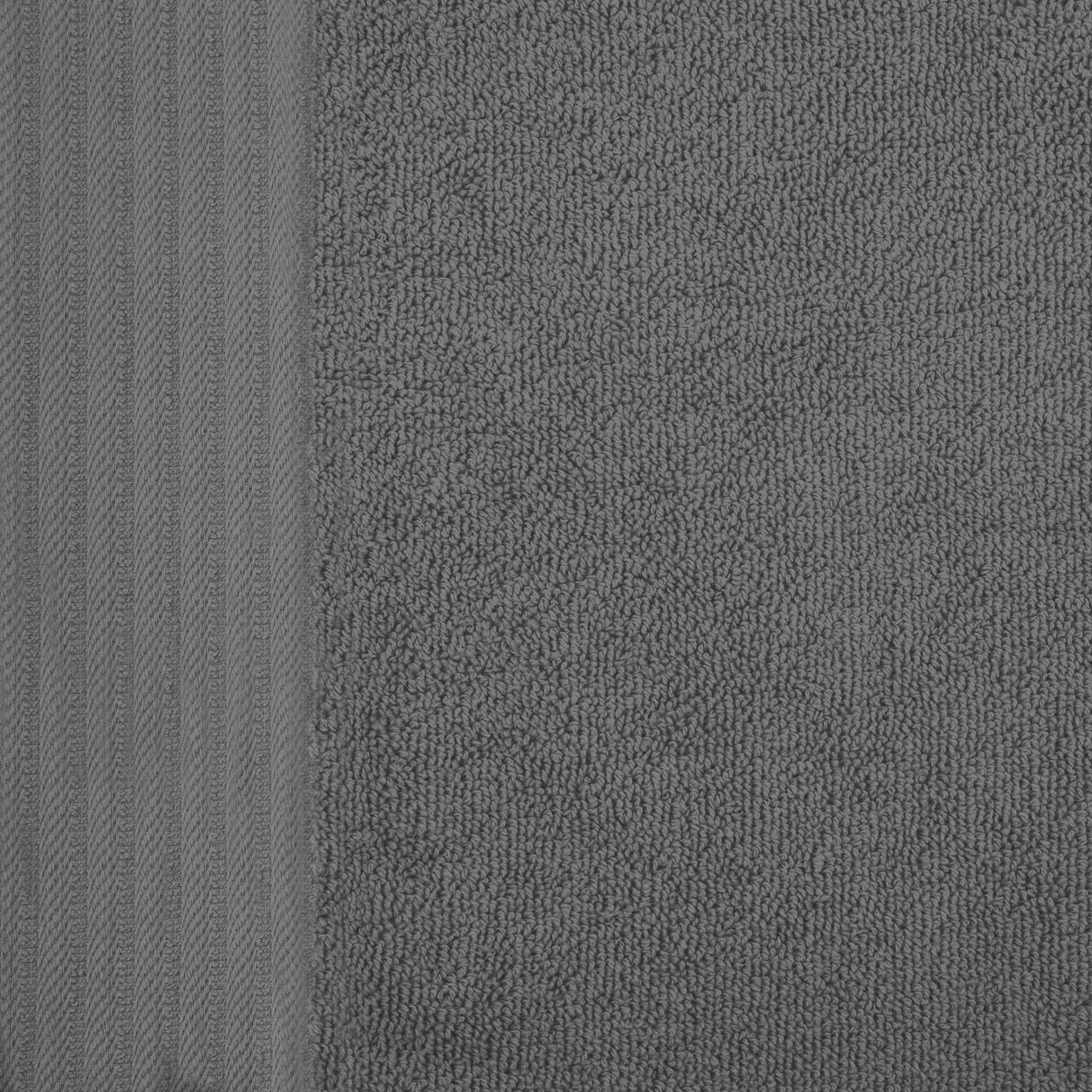 Premium Turkish Cotton Jacquard Herringbone and Solid 6-Piece Hand Towel Set - Grey