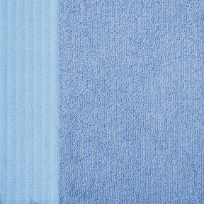 Premium Turkish Cotton Jacquard Herringbone and Solid 6-Piece Hand Towel Set - Pacific Blue
