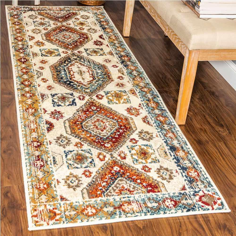 Modern Oriental Jute Backing Geometric Indoor Southwestern Area Rug-Rugs by Superior-Home City Inc