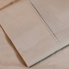 Solid Cotton Percale 2-Piece Pillowcase Set - Tan