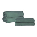 Cotton Ribbed Textured Bath Sheet & Towel Set 4-Piece - Soho - Towel Set by Superior Brand