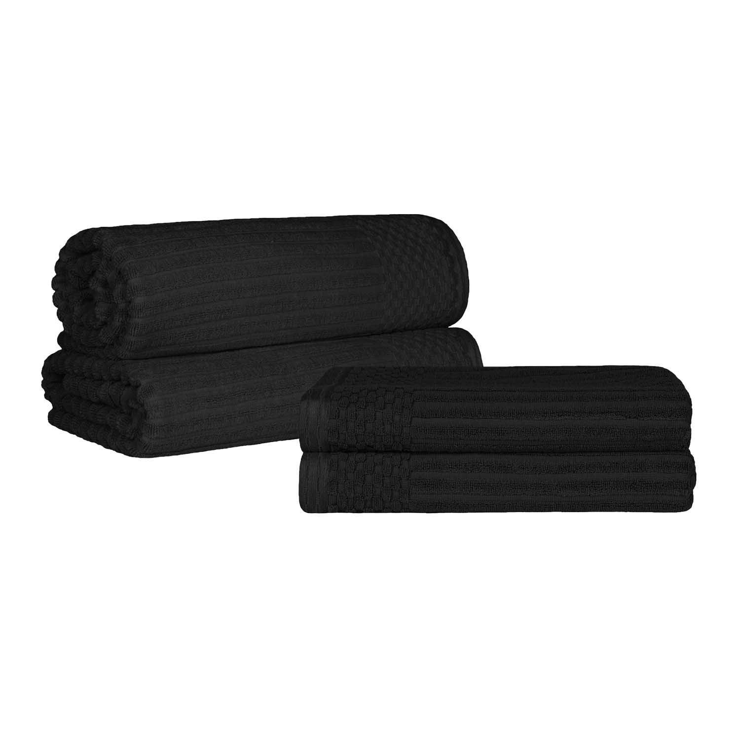 Superior Soho Ribbed Textured Cotton Ultra-Absorbent Bath Sheet/ Bath Towel Set-Towel set by Superior-Home City Inc