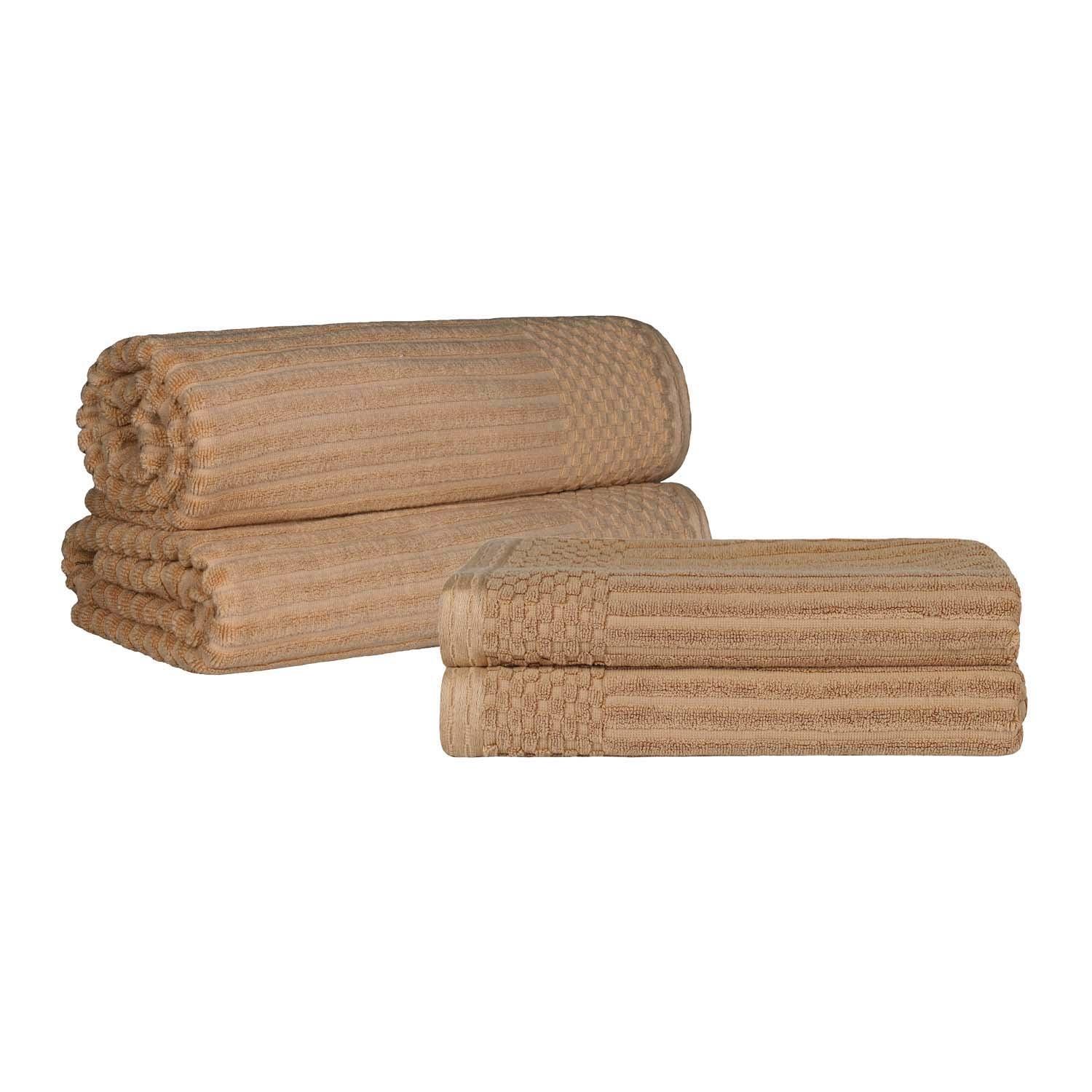 Superior Soho Ribbed Textured Cotton Ultra-Absorbent Bath Sheet/ Bath Towel Set-Towel set by Superior-Home City Inc