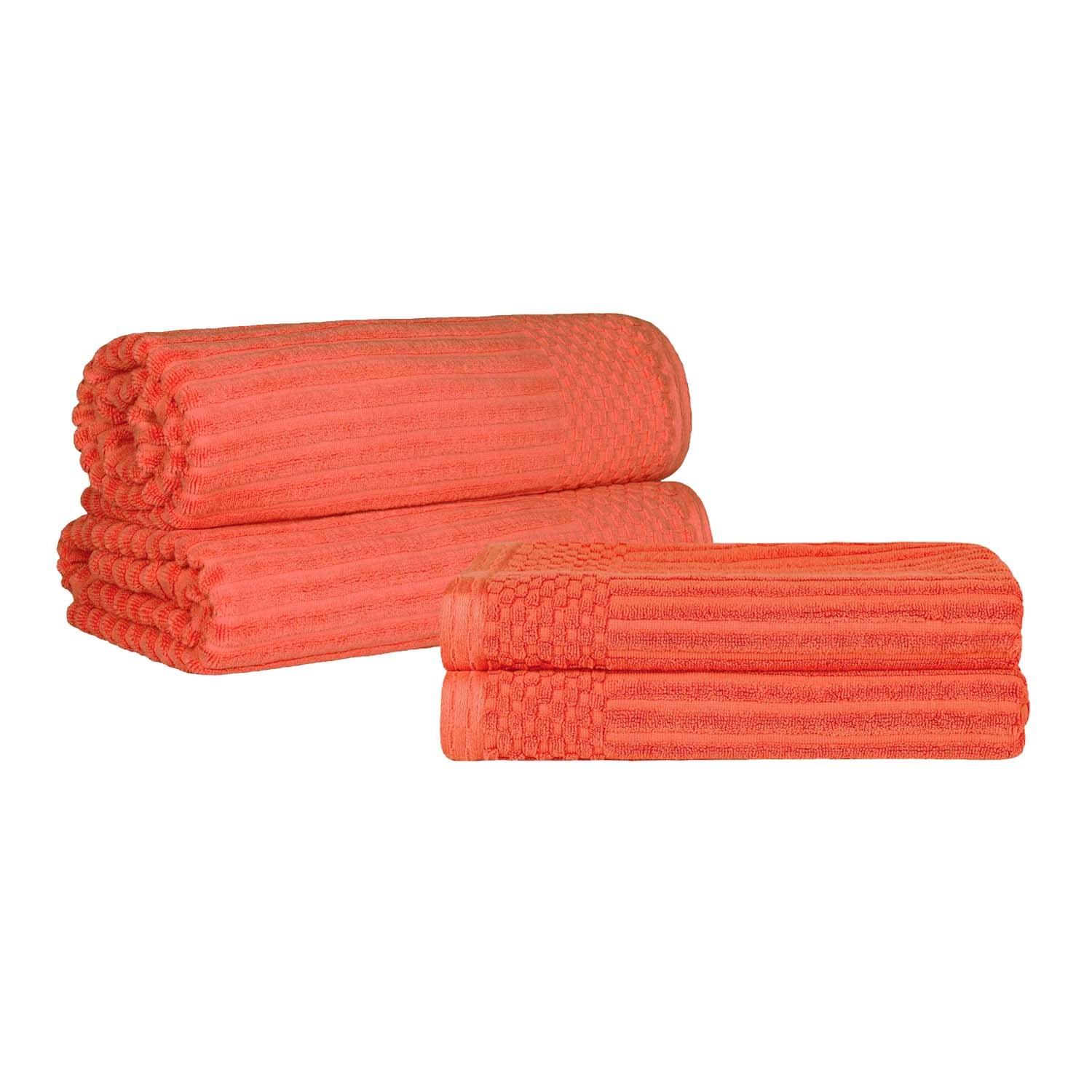 Superior Soho Ribbed Textured Cotton Ultra-Absorbent Bath Sheet/ Bath Towel Set-Towel set by Superior-Home City Inc