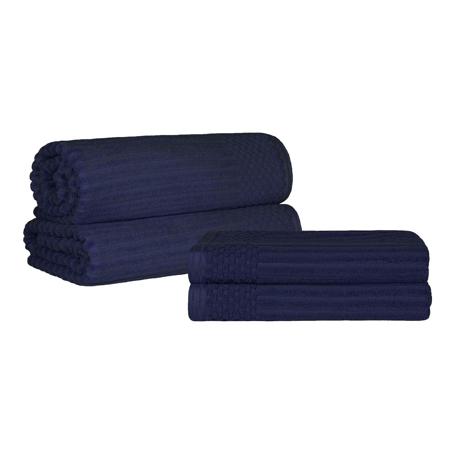 Superior Soho Ribbed Textured Cotton Ultra-Absorbent Bath Sheet/ Bath Towel Set-Towel set by Superior-Home City Inc