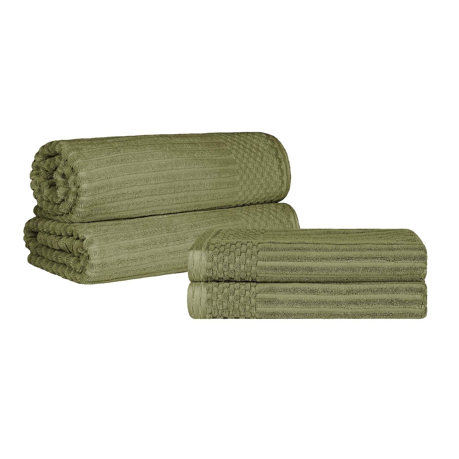 Superior Soho Ribbed Textured Cotton Ultra-Absorbent Bath Sheet/ Bath Towel Set-Towel set by Superior-Home City Inc