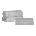 Cotton Ribbed Textured Bath Sheet & Towel Set 4-Piece - Soho - Towel Set by Superior Brand
