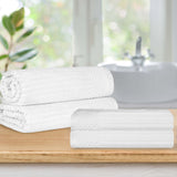 Cotton Ribbed Textured Bath Sheet & Towel Set 4-Piece - Soho - Towel Set by Superior Brand