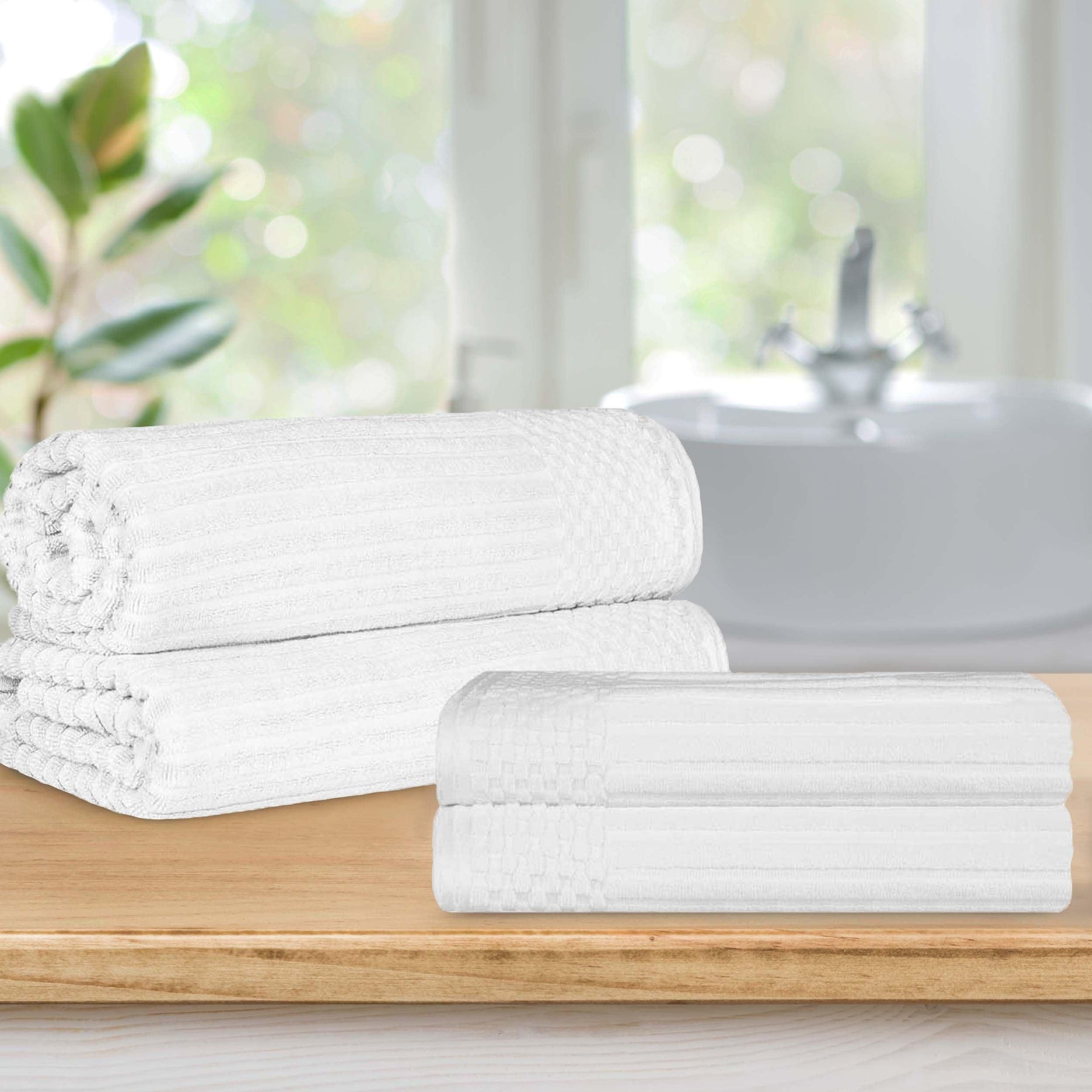 Superior Soho Ribbed Textured Cotton Ultra-Absorbent Bath Sheet/ Bath Towel Set-Towel set by Superior-Home City Inc