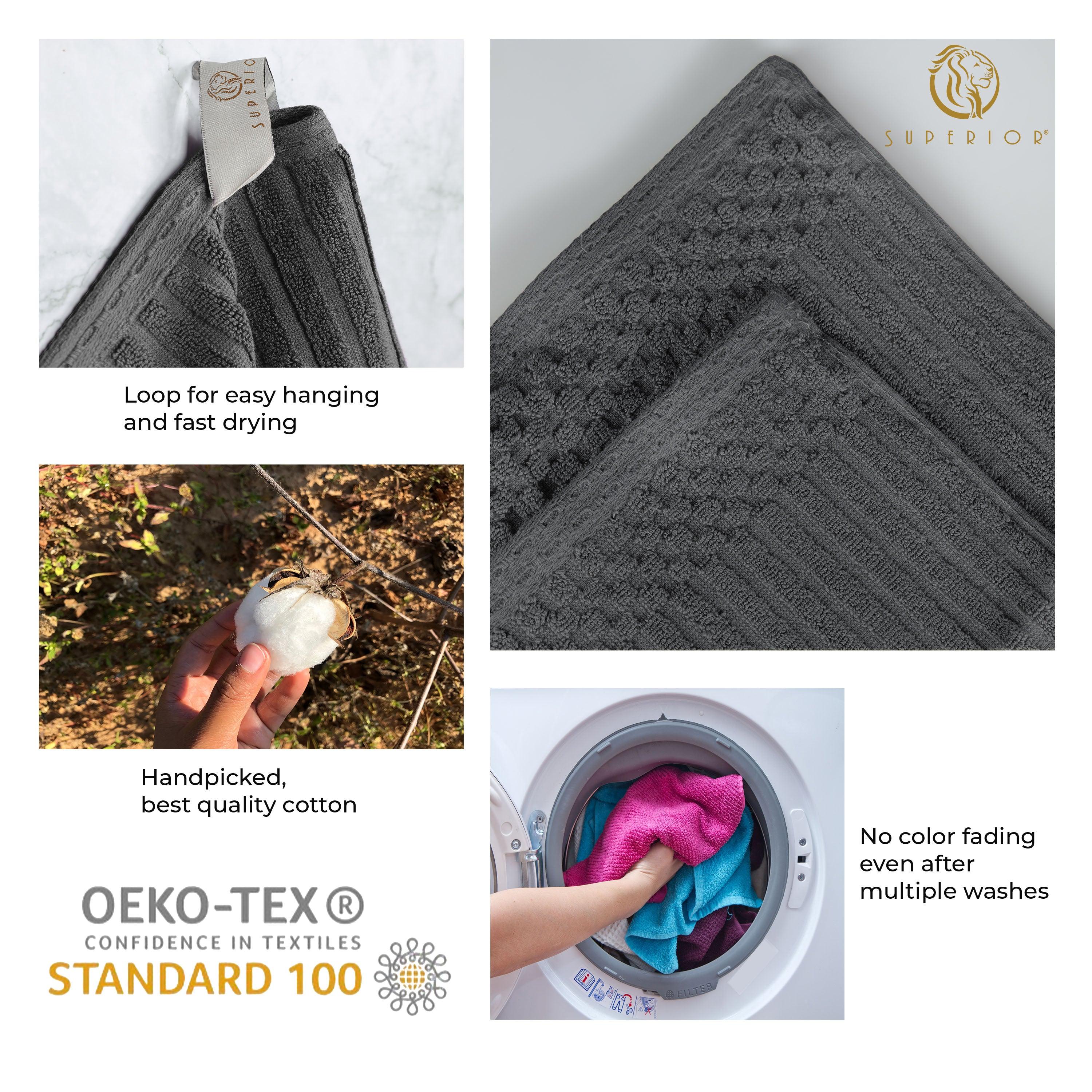 Cotton Ribbed Textured Bath Sheet & Towel Set 4-Piece - Soho - Towel Set by Superior Brand