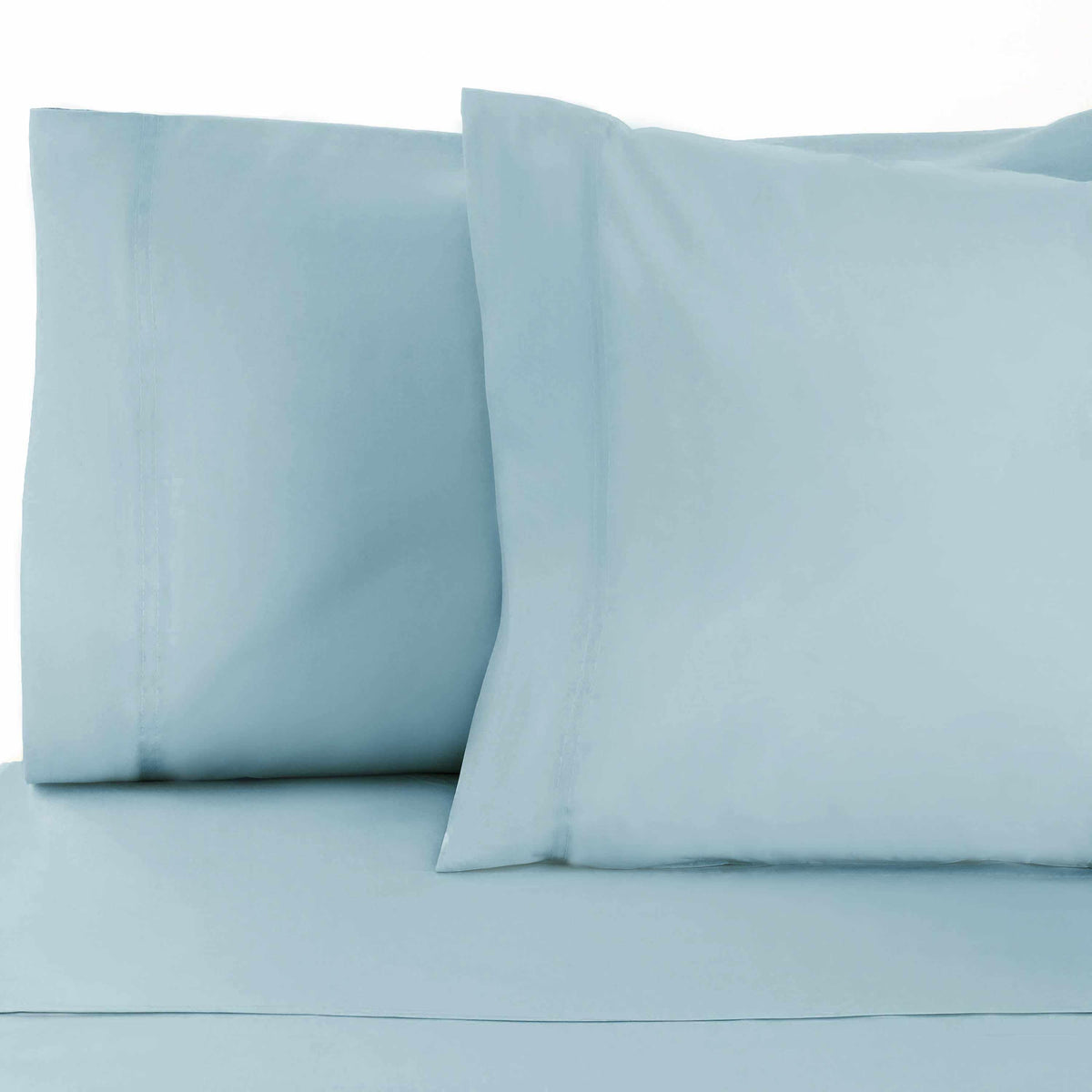 Superior 100% Rayon From Bamboo 300 Thread Count Solid 2 Piece Pillowcase Set - Light Blue