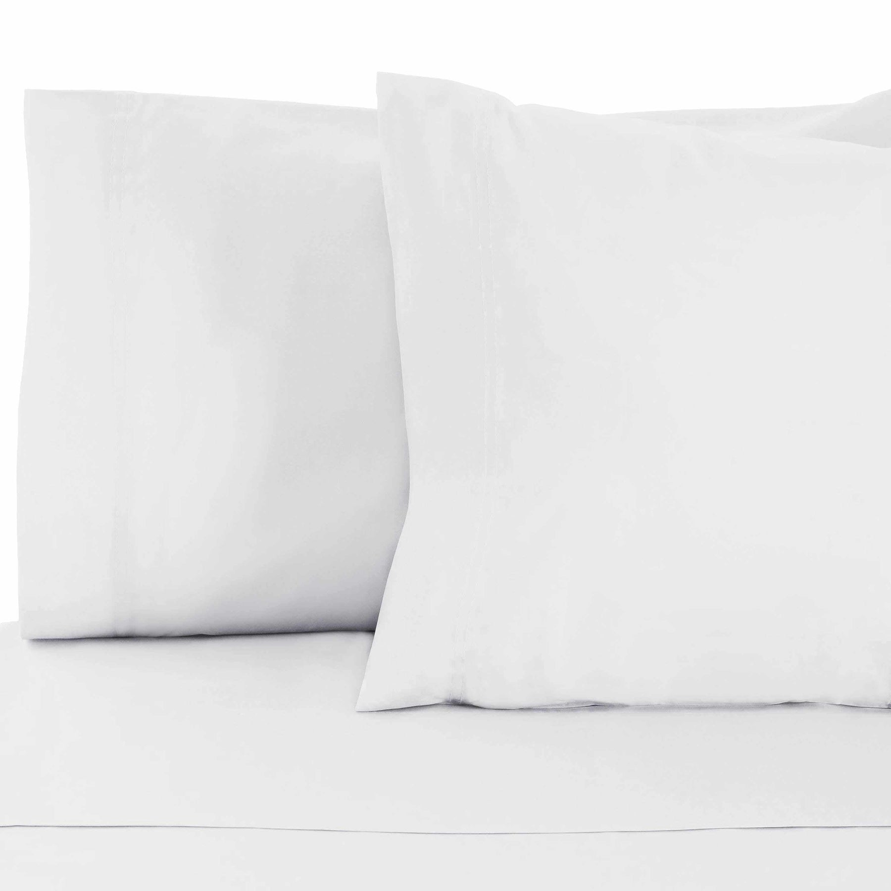 Superior 100% Rayon From Bamboo 300 Thread Count Solid 2 Piece Pillowcase Set - White
