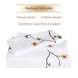 100% Cotton Blossom Floral Embroidered Duvet Cover Set - Duvet Cover Set by Superior Brand