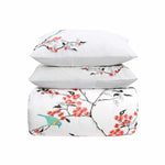 100% Cotton Cherry Garden Embroidered Duvet Cover Set - Duvet Cover Set by Superior Brand