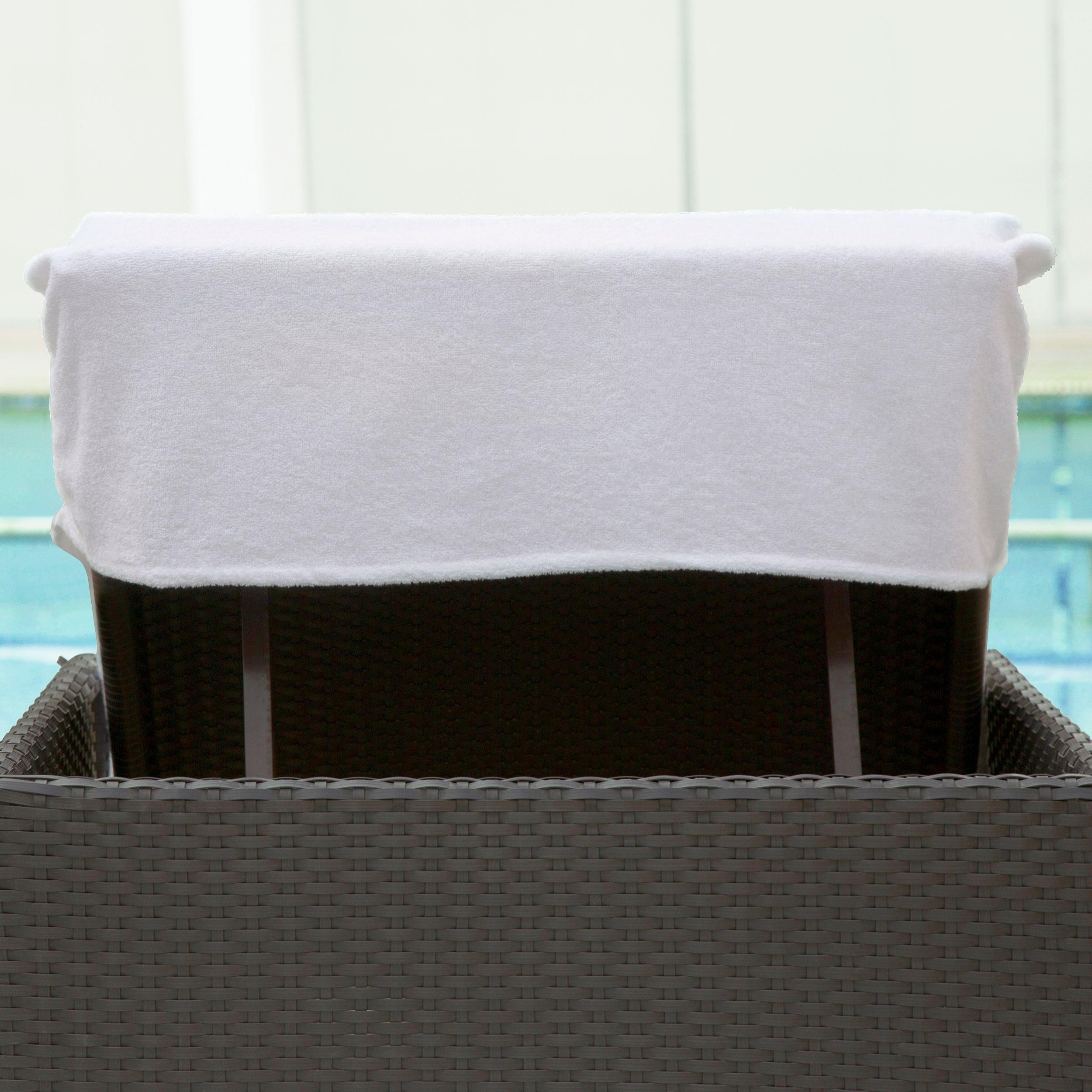 Cotton Monogrammed Patio Chaise Lounge Chair Cover - Beach Towel by Superior Brand