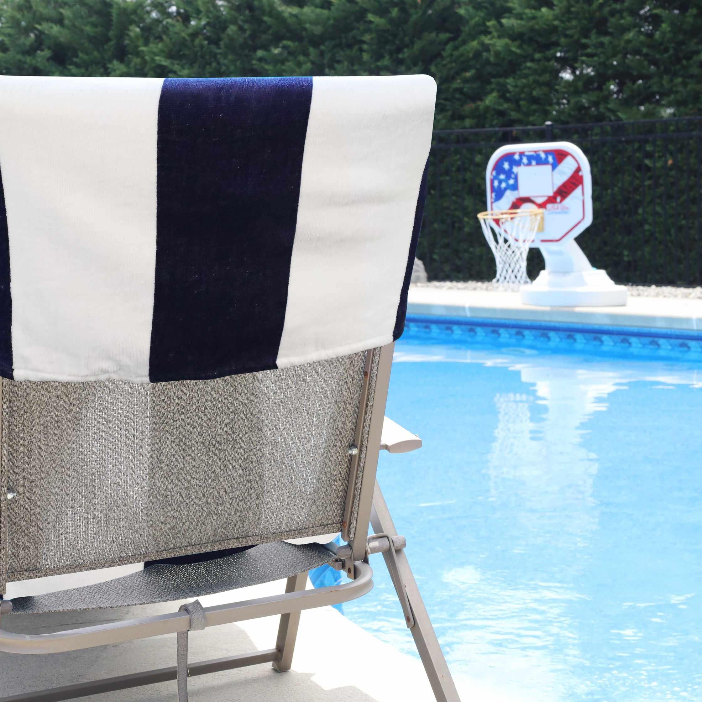 Cabana Striped Cotton Standard Size Chaise Lounge Chair Cover Set - Lounge Chair Cover by Superior Brand