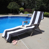 Cabana Striped Cotton Standard Size Chaise Lounge Chair Cover Set - Lounge Chair Cover by Superior Brand