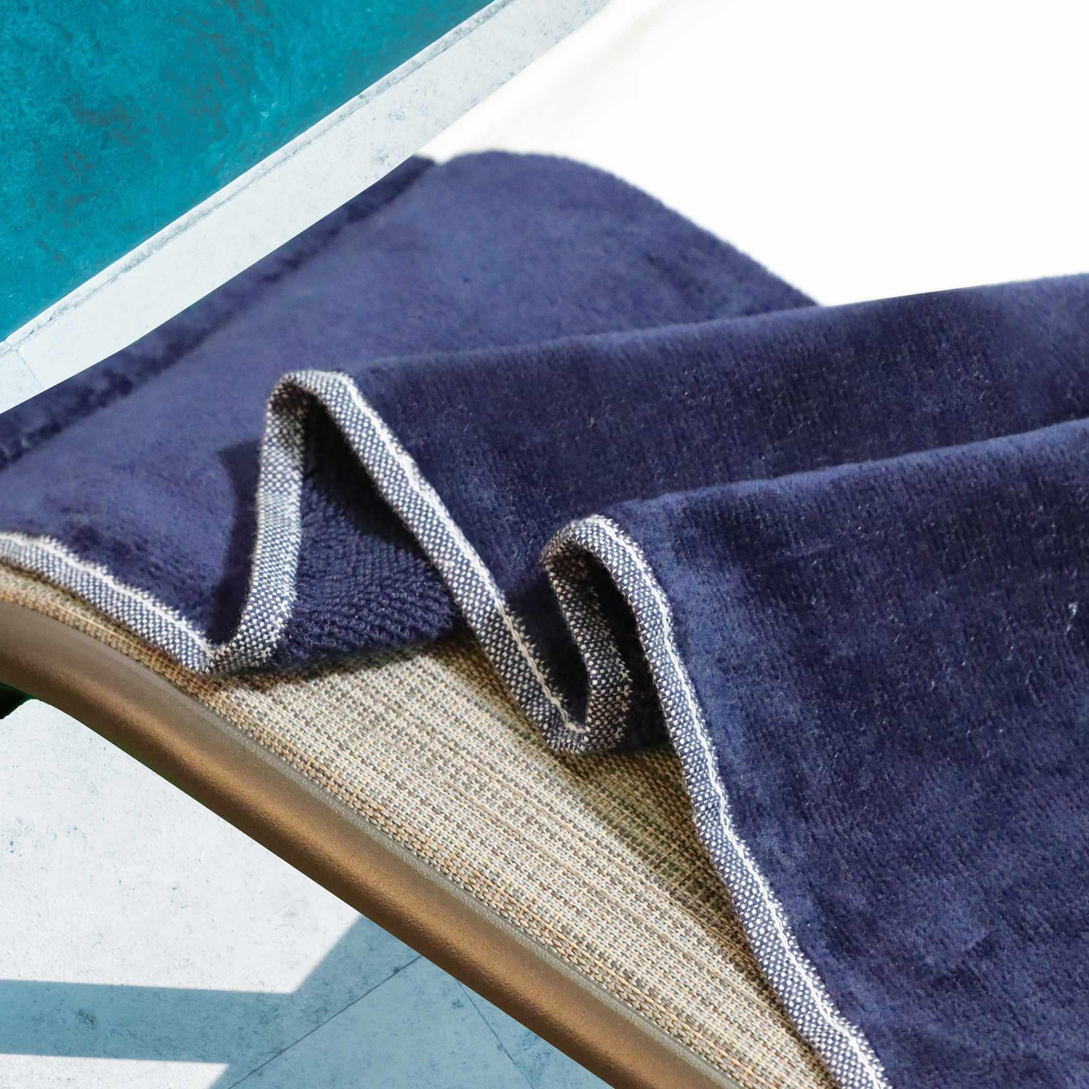 Cabana Striped Cotton Standard Size Chaise Lounge Chair Cover Set - Lounge Chair Cover by Superior Brand