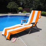 Cabana Striped Cotton Standard Size Chaise Lounge Chair Cover Set - Lounge Chair Cover by Superior Brand