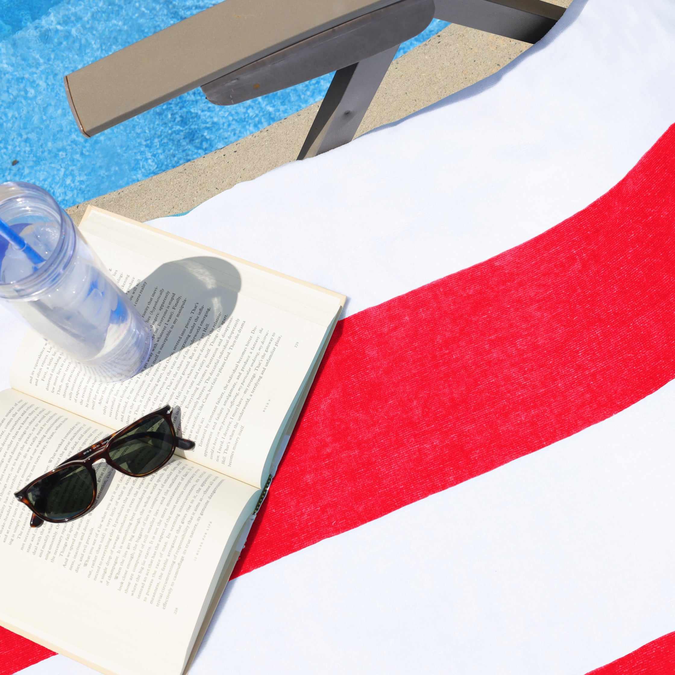 Cabana Striped Cotton Standard Size Chaise Lounge Chair Cover Set - Lounge Chair Cover by Superior Brand