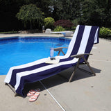 Cabana Striped Cotton Standard Size Chaise Lounge Chair Cover Set - Lounge Chair Cover by Superior Brand