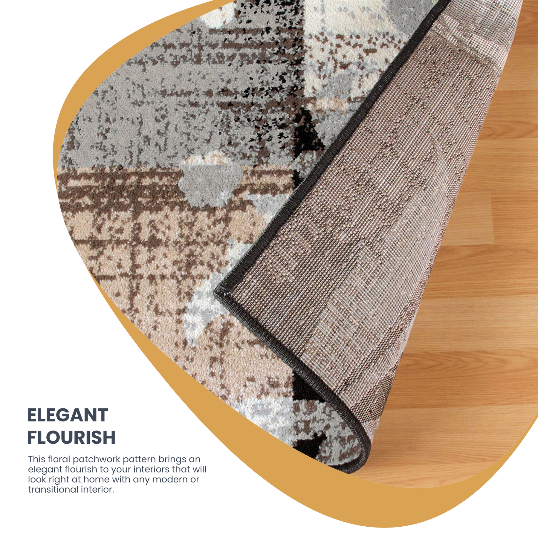 Superior Pastiche Contemporary Floral Patchwork Area Rug