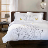 100% Cotton Swallow Floral Embroidered Duvet Cover Set - Duvet Cover Set by Superior Brand