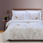 100% Cotton Swallow Floral Embroidered Duvet Cover Set - Duvet Cover Set by Superior Brand