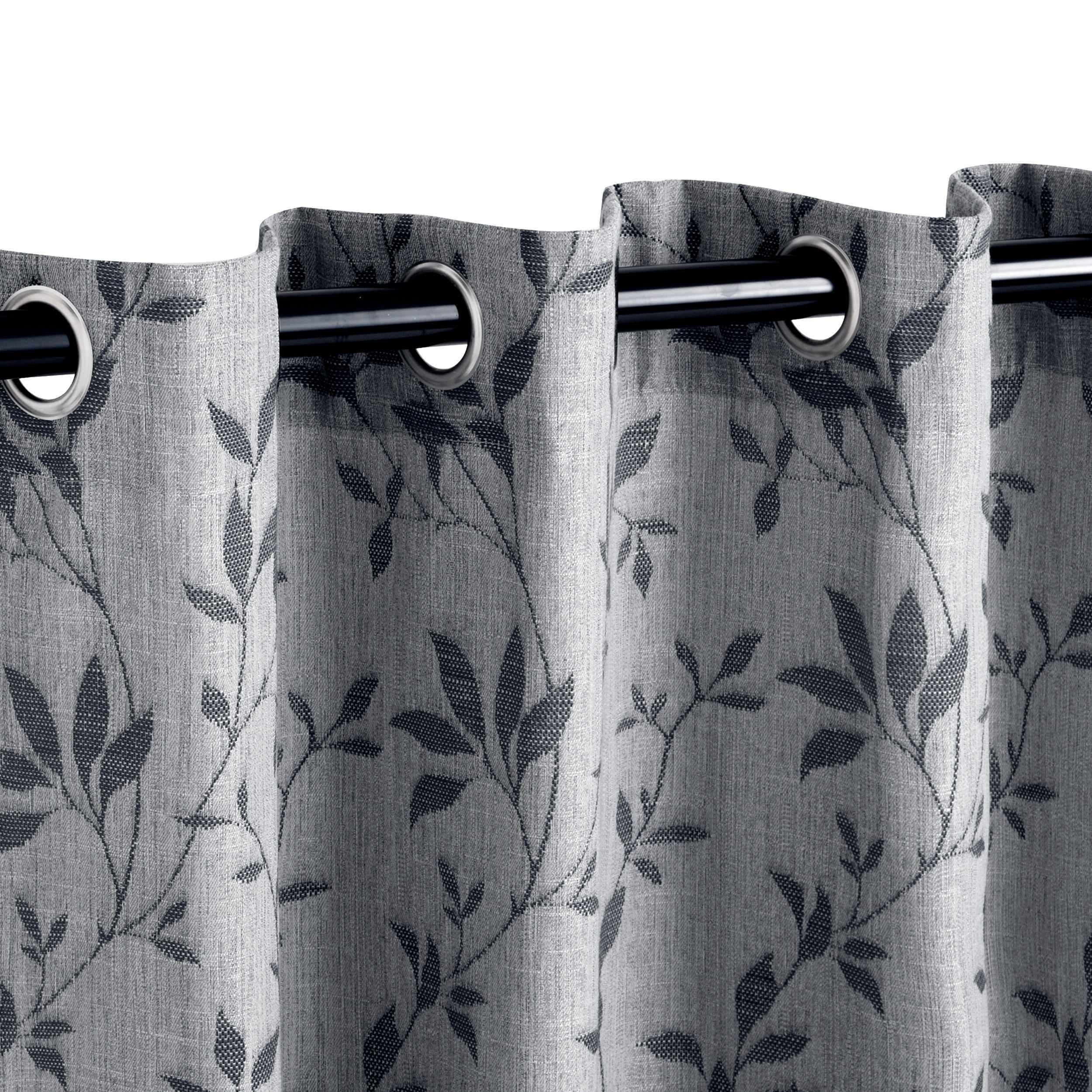 Ghera Jacquard Curtain Panel Set with Grommet Top Header - Semi Sheer Curtains by Superior Brand