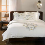100% Cotton Hyacinth Floral Embroidered Duvet Cover Set - Duvet Cover Set by Superior Brand