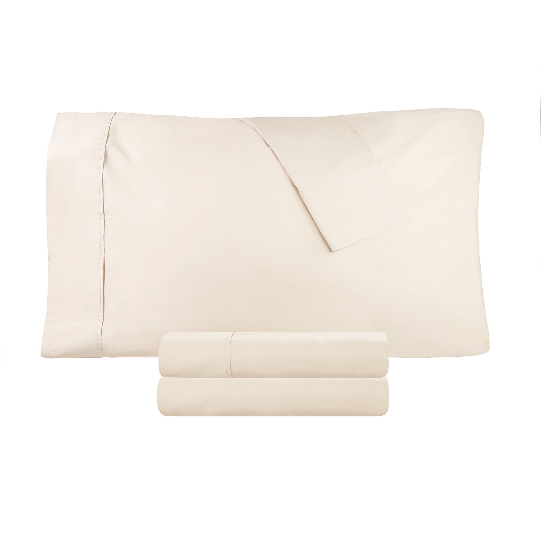 Superior 100% Cotton Percale 300 Thread Count Sheet Set - Ivory
