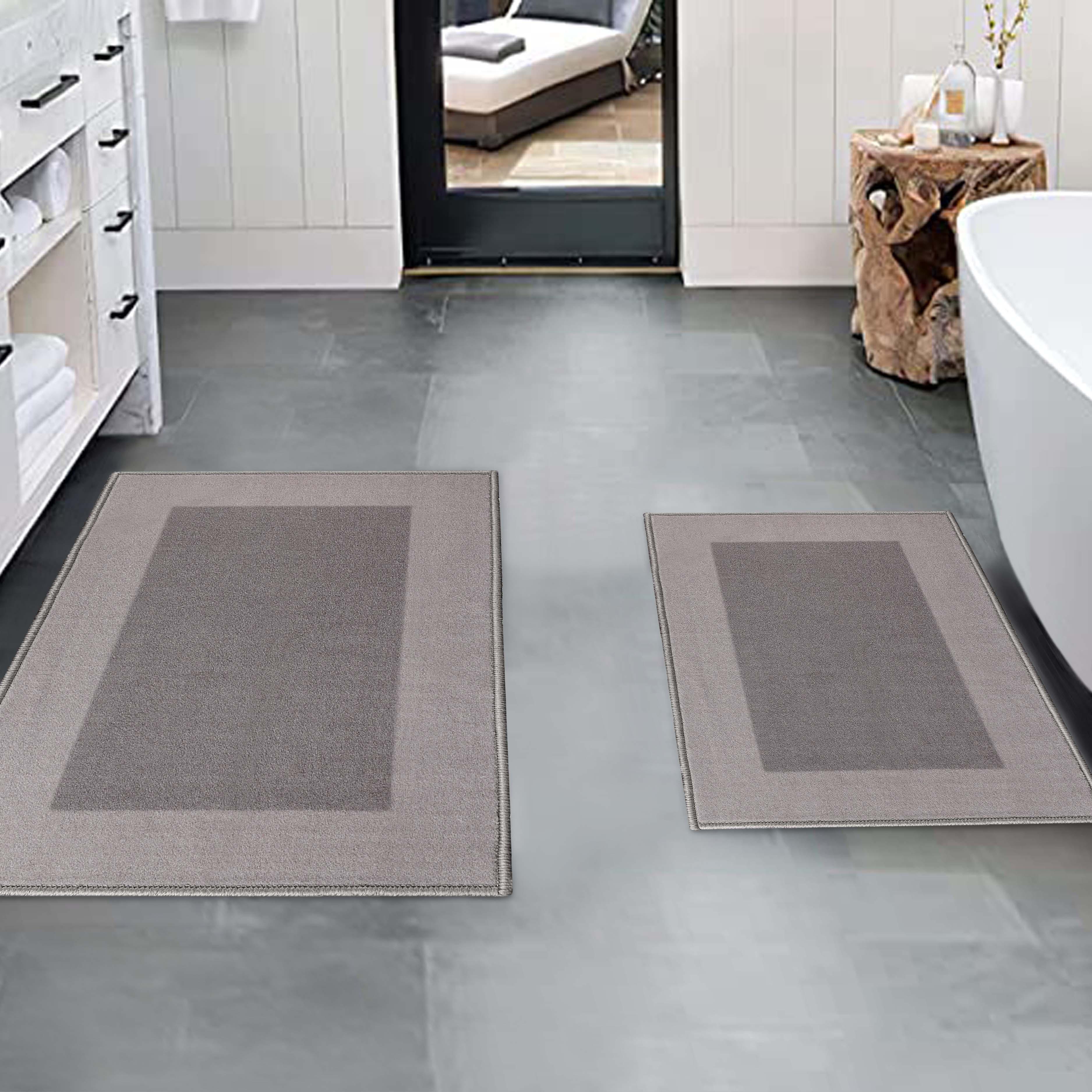Reno Modern Non-Slip Machine Washable Kitchen & Bath Rug Mat Set - Bath Mats by Superior Brand
