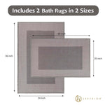Reno Modern Non-Slip Machine Washable Kitchen & Bath Rug Mat Set - Bath Mats by Superior Brand