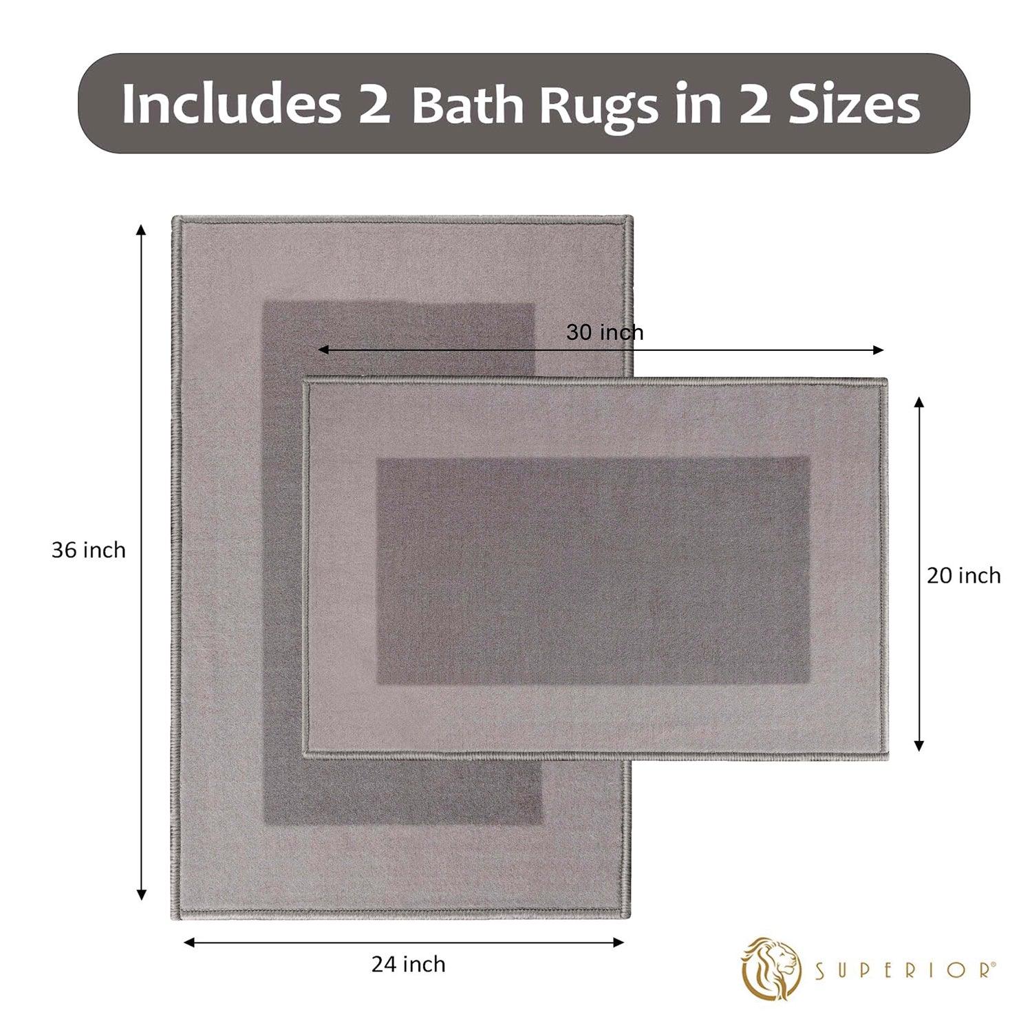 Reno Modern Non-Slip Machine Washable Kitchen & Bath Rug Mat Set - Bath Mats by Superior Brand