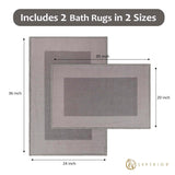 Reno Modern Non-Slip Machine Washable Kitchen & Bath Rug Mat Set - Bath Mats by Superior Brand