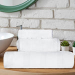 Roma Cotton Ribbed Textured Soft Absorbent 3 Piece Assorted Towel Set - Towel Set by Superior Brand