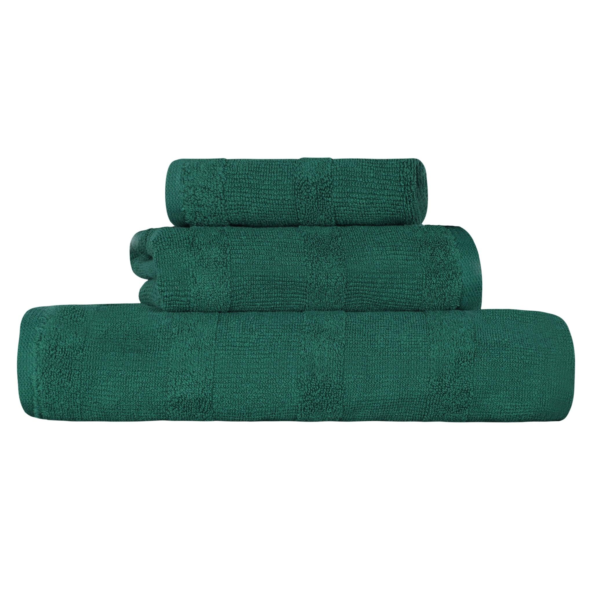 Roma Cotton Ribbed Textured Soft Absorbent 3 Piece Assorted Towel Set - Towel Set by Superior Brand