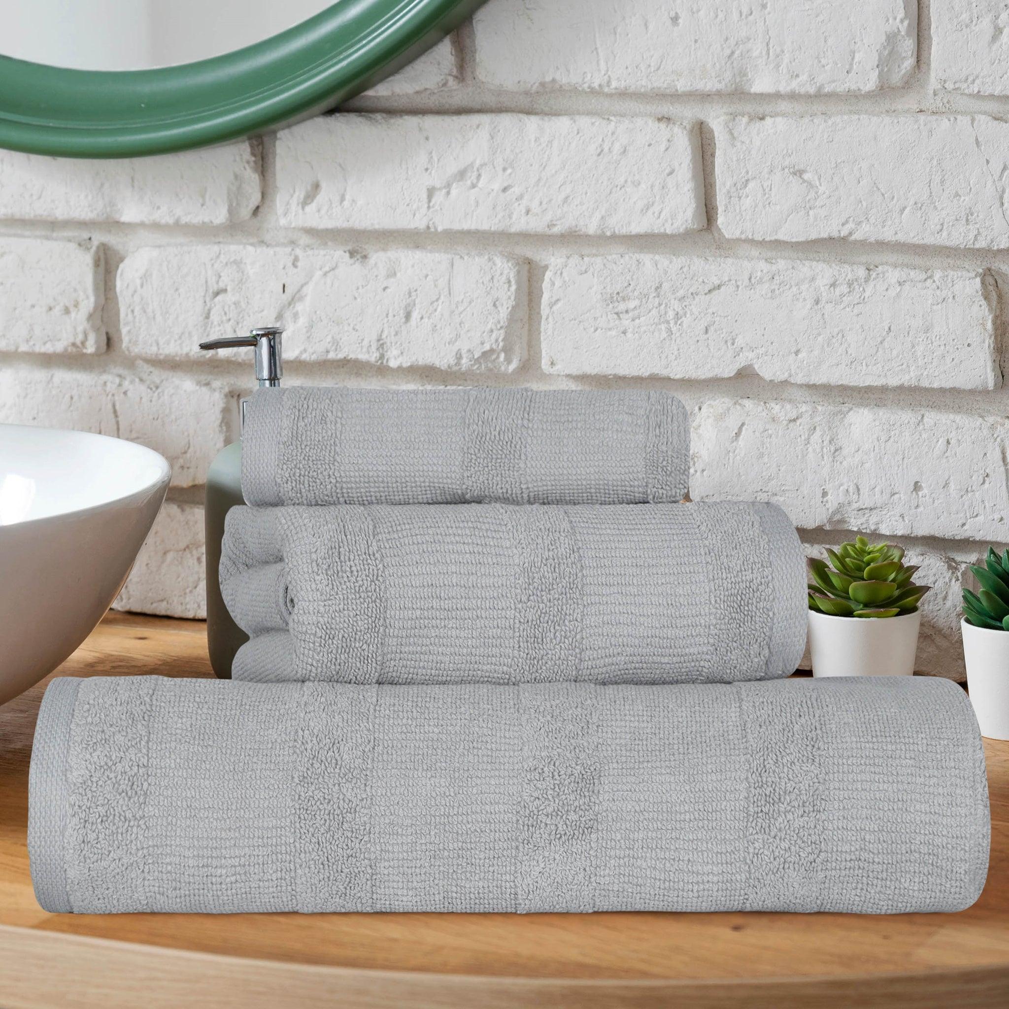 Roma Cotton Ribbed Textured Soft Absorbent 3 Piece Assorted Towel Set - Towel Set by Superior Brand