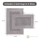 Rome Modern Non-Slip Machine Washable Bath Rug Set - Bath Rugs by Superior Brand