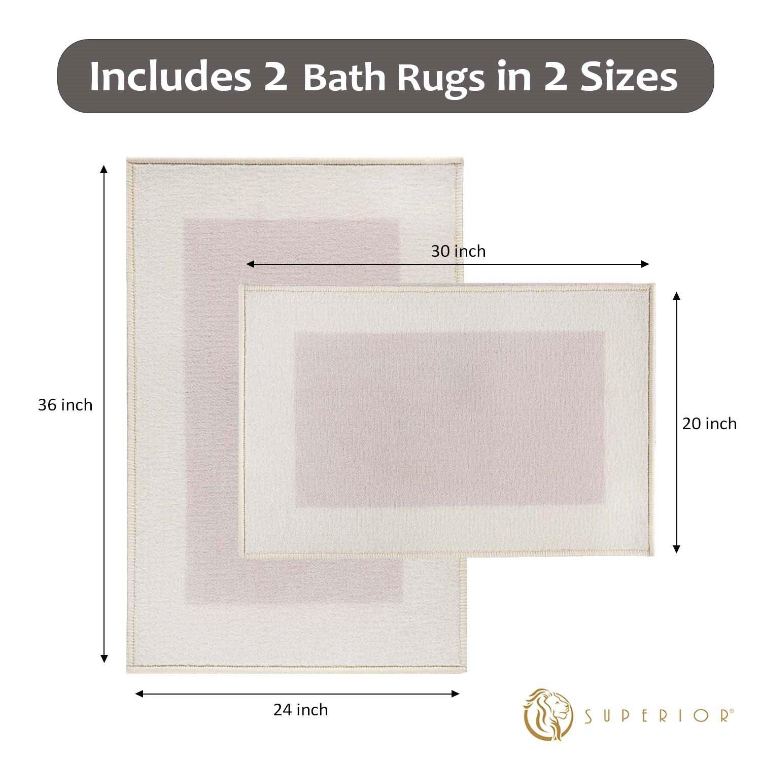 Rome Modern Non-Slip Machine Washable Bath Rug Set - Bath Rugs by Superior Brand