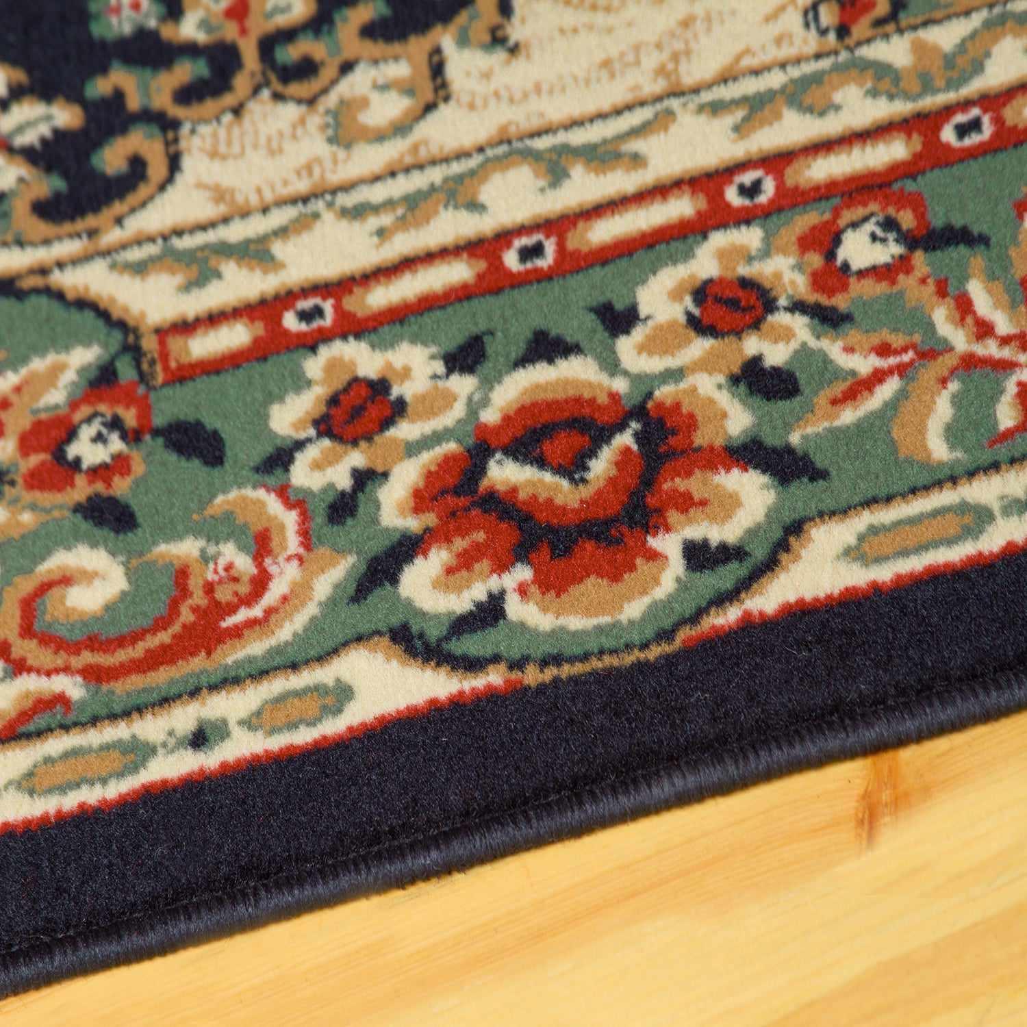 Superior Tayana Traditional Oriental Floral Medallion 3-Piece Indoor Area Rug Set - Midnight Blue