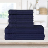 Soho Cotton Ribbed Textured Absorbent Hand and Bath Towel Set - Towel Set by Superior Brand
